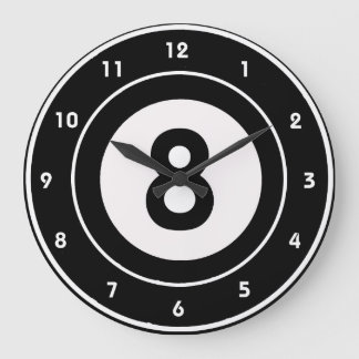 Billards Acht-Ball-Design-Wall-Uhr Große Wanduhr
