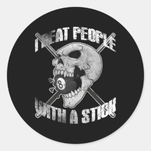 Billards, die ich Leute mit einem Stick Skull Eigh Runder Aufkleber