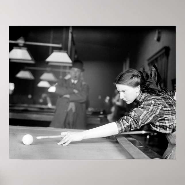 Billards Game, 1910. Vintages Foto Poster (Vorne)