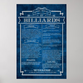 Billards Regeln Poster Art #8 Spielsaal Dekoration