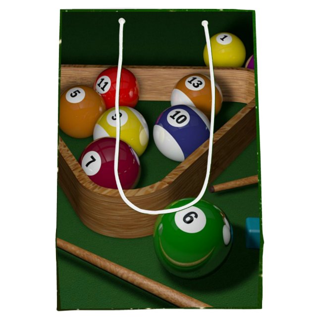 Billardspiel Mittlere Geschenktüte (Rückseite)