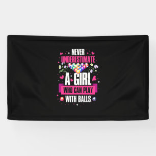 Billardspieler Dieses Mädchen kann Poolbillard spi Banner