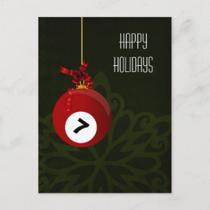 Billardspieler Weihnachtskarten Feiertagspostkarte