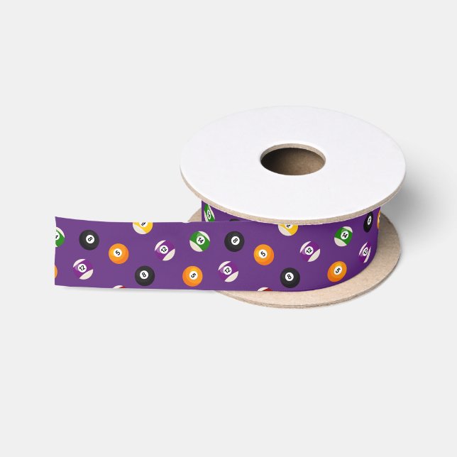 Billardsportmuster gekachelt Party Geschenkband Satinband (Spule)