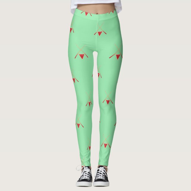Billardtisch auf Grün Leggings (Vorderseite)
