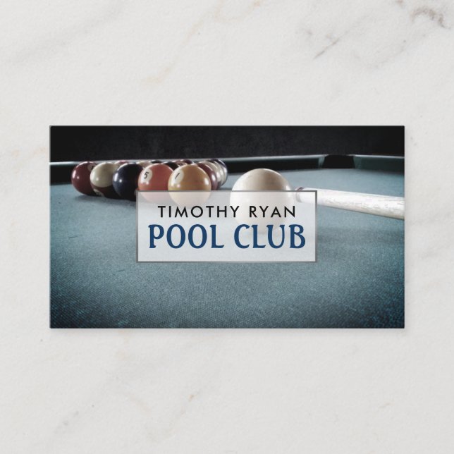 Billardtisch, Pool Club, Pool Player Visitenkarte (Vorderseite)