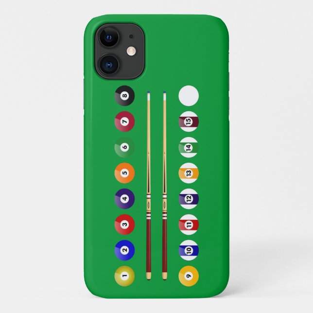 Billardtisch und Balls Case-Mate iPhone Hülle (Rückseite)