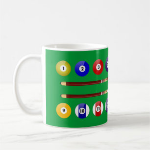 Billardtisch und Balls Kaffeetasse