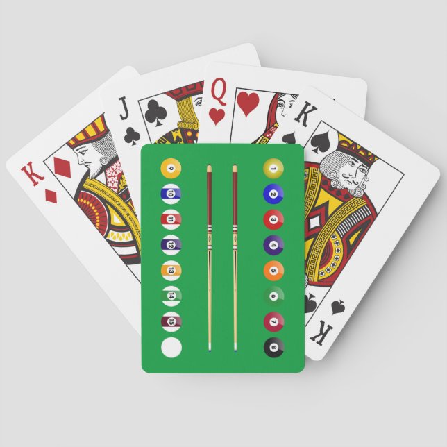 Billardtisch und -tische spielkarten (Rückseite)