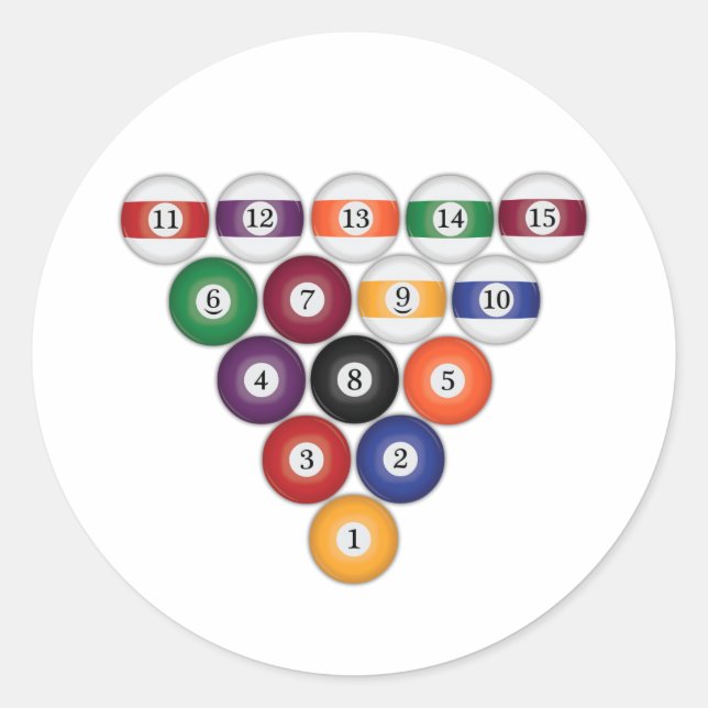 Billardtische: Billard: Runder Aufkleber (Vorderseite)