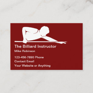 Billardtrainer-Lektionen Einfache Visitenkarten Visitenkarte