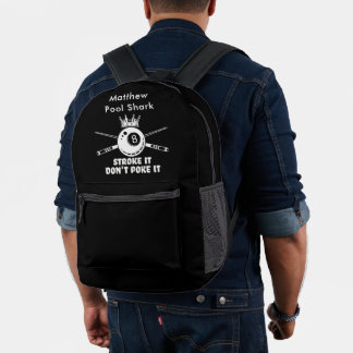 Billardzettel für Fans und Spieler Bedruckter Rucksack