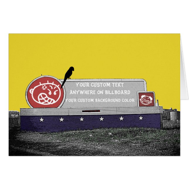 BILLBOARD D'ANNIVERSAIRE PERSONNALISÉ AVEC OISEAU  (Devant horizontal)