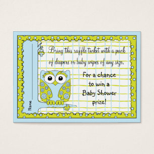 Billet Baby shower au carrelage/Chouette verte ble