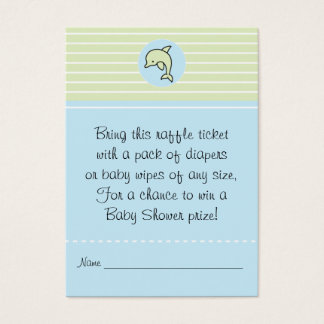 Billet baby shower au carrousel/Dauphin vert/bleu