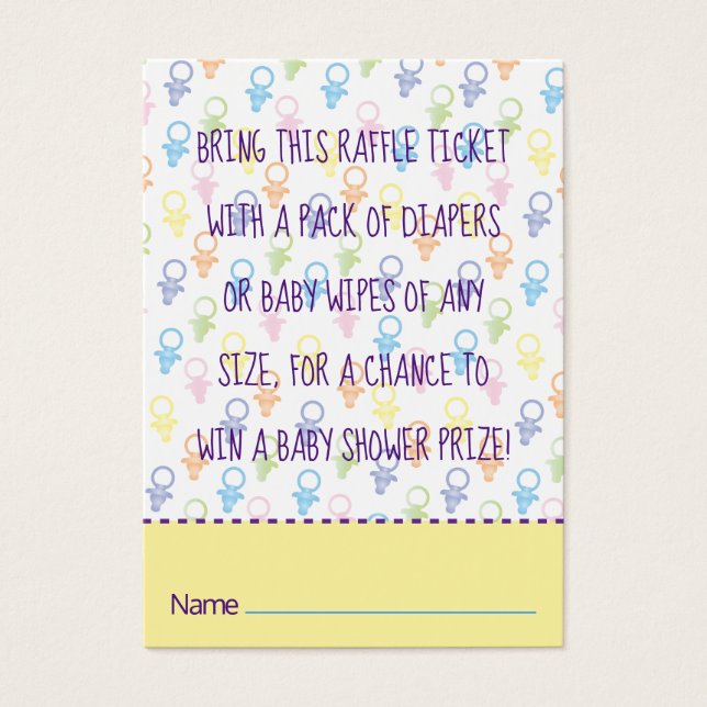 Billet baby shower Raffle Paci Bunny (Devant)