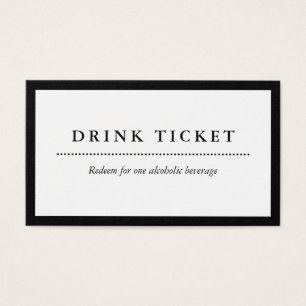 Billet Billet simple noir blanc pour boisson