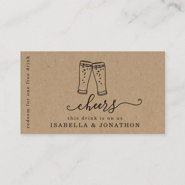 Billet boisson, Carte de visite de bon d'alcool gr (Devant)