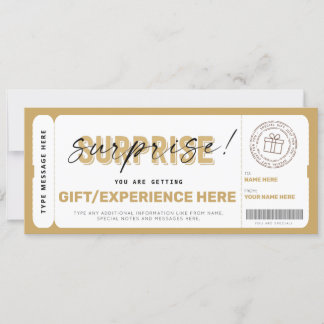 Billet cadeau Anniversaire Surprise Modèle