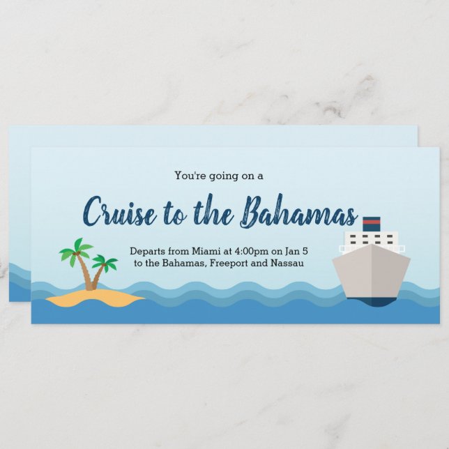 Billet cadeau de croisière Invitation (Devant / Derrière)