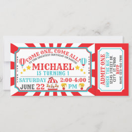 Billet Carnaval Cirque Invitation Anniversaire