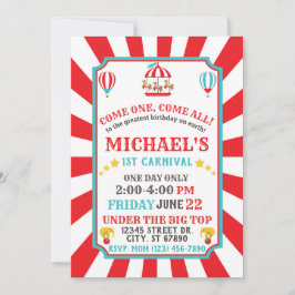 Billet Carnaval Cirque Invitation Anniversaire