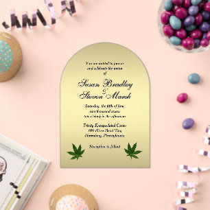 Billet Classy Gold Weed Faire-part de mariage