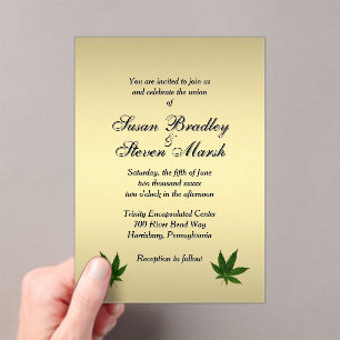 Billet Classy Gold Weed Faire-part de mariage