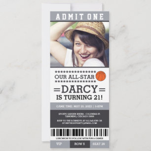 Billet d'anniversaire Basketball Invitations