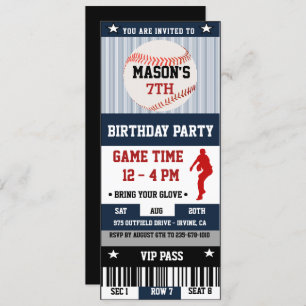 Billet d'anniversaire de baseball Invitation