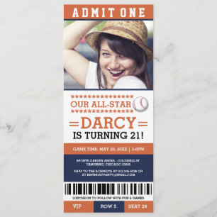 Billet d'anniversaire de baseball Invitations