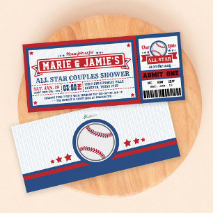 Billet de baseball Pass Couples Douche Invitation