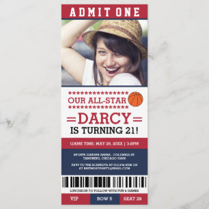 Billet de basket-ball Invitations d'anniversaire