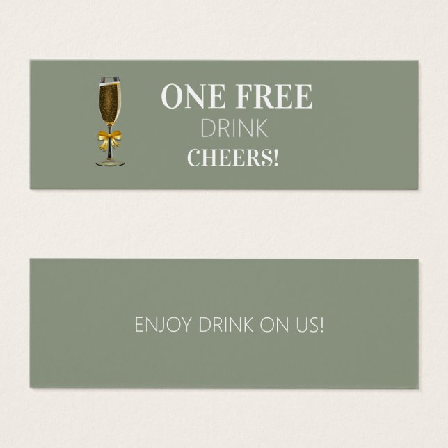 Billet de billet simple Mariage Sage Free Drick (Devant & derrière)