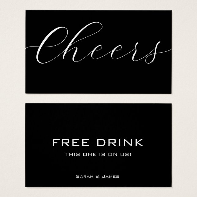 Billet de boisson Black White Corporate (Devant & derrière)