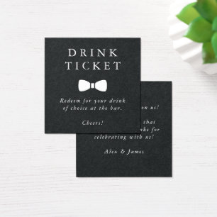 Billet de boisson Mariage de bar noir Jeton de boi