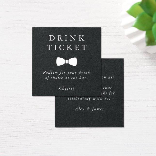 Billet de boisson Mariage de bar noir Jeton de boi (Bureau)