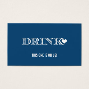 Billet de boisson Mariage de la Marine Coeur migno