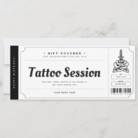 Billet de carte cadeau de tatouage Certificat