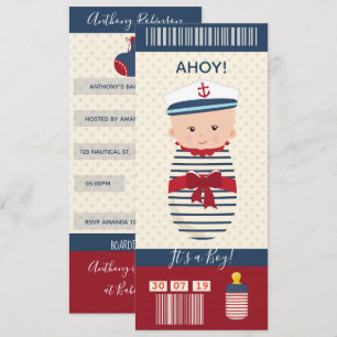 Billet de carte d'embarquement nautique pour Baby 