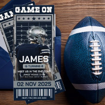 Billet de football Invitation d'anniversaire, numé
