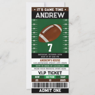 Billet de football simple personnalisé Invitation 