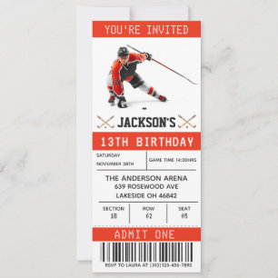 Billet de hockey Anniversaire Invitation Modèle