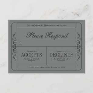 Billet de mariage vintage RSVP