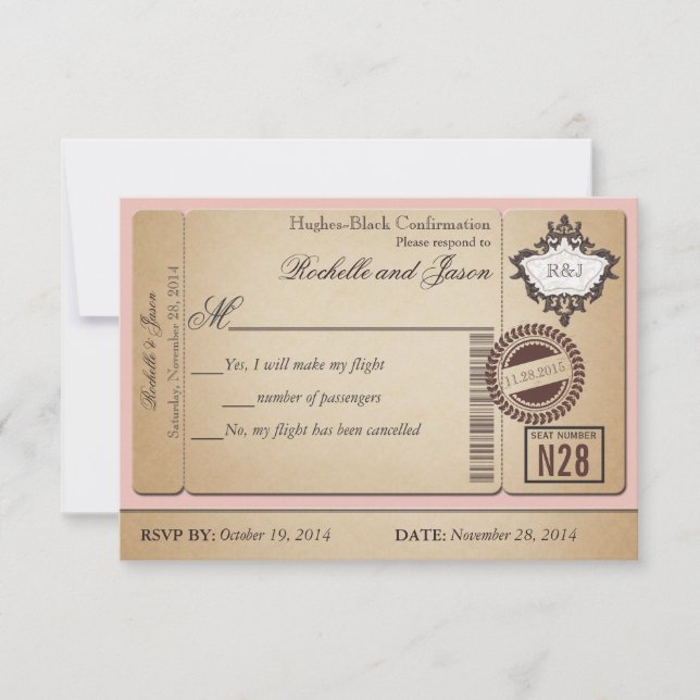 Billet de passeport vintage RSVP (Devant)