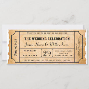 Billet de style carte d'embarquement rustique pour