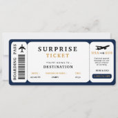 Billet de voyage surprise Billet d'avion Carte d'e