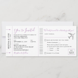Billet d'embarquement All-In-One Invitation Lilac