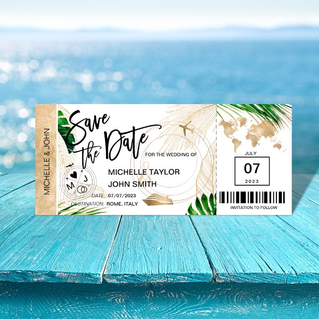 Billet d'embarquement carte du monde pour invitati (Créateur téléchargé)