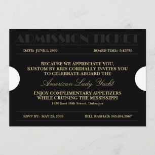 Billet d'entrée 5x7 Invitations